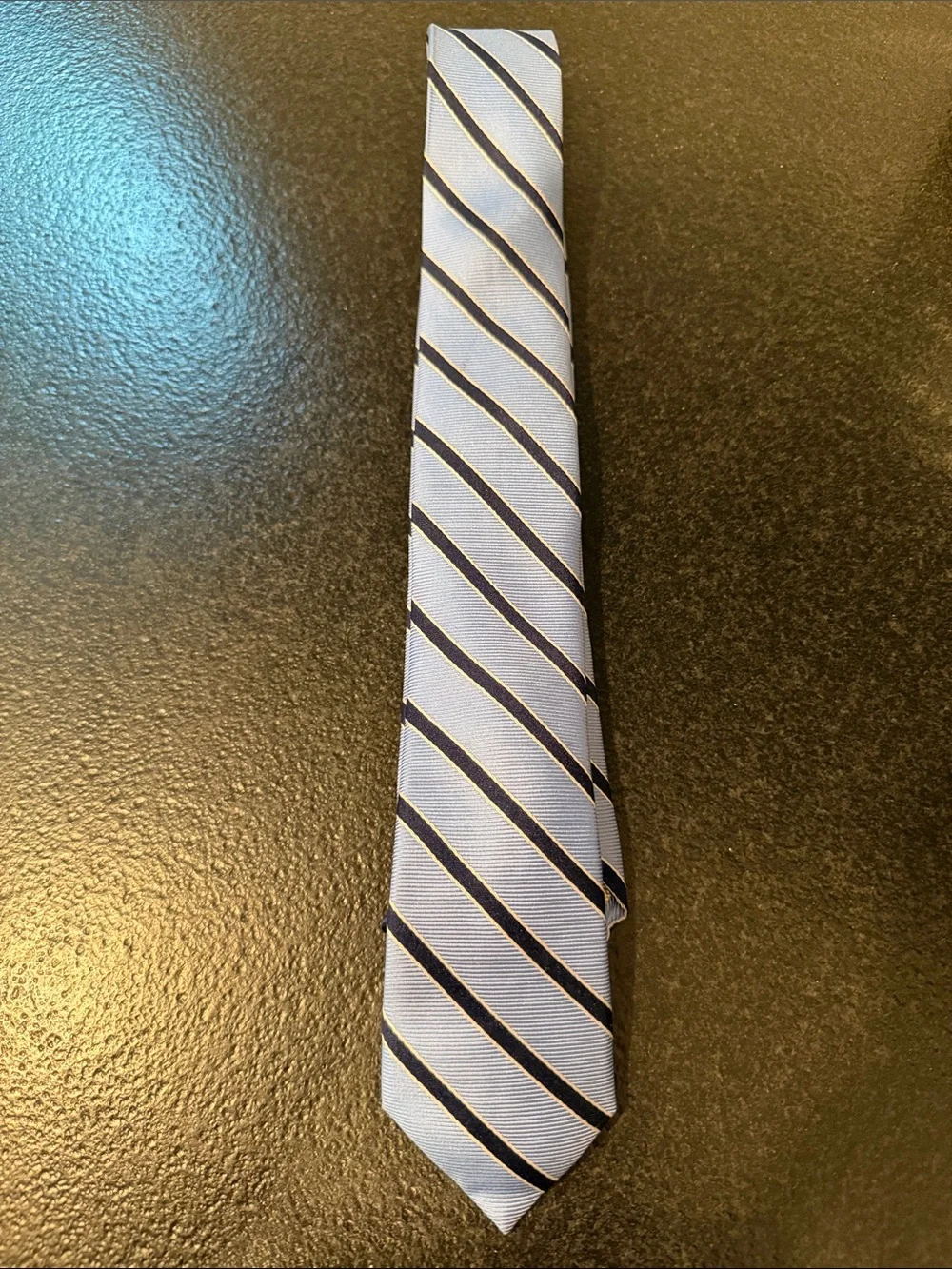 Nordstrom Light Blue and Navy Striped Kids Tie